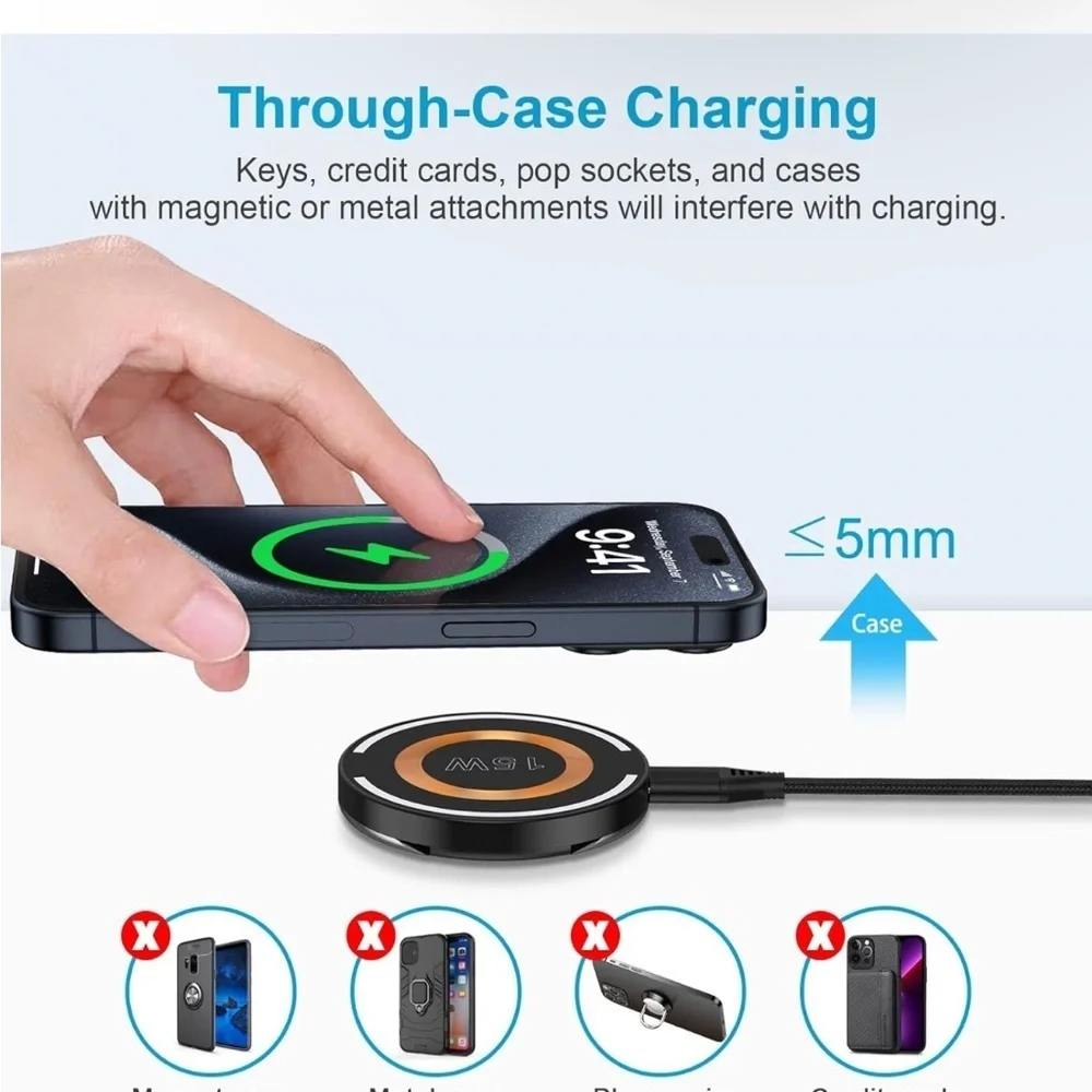 Magnetic Wireless Charger 2 Pack - Black and White
